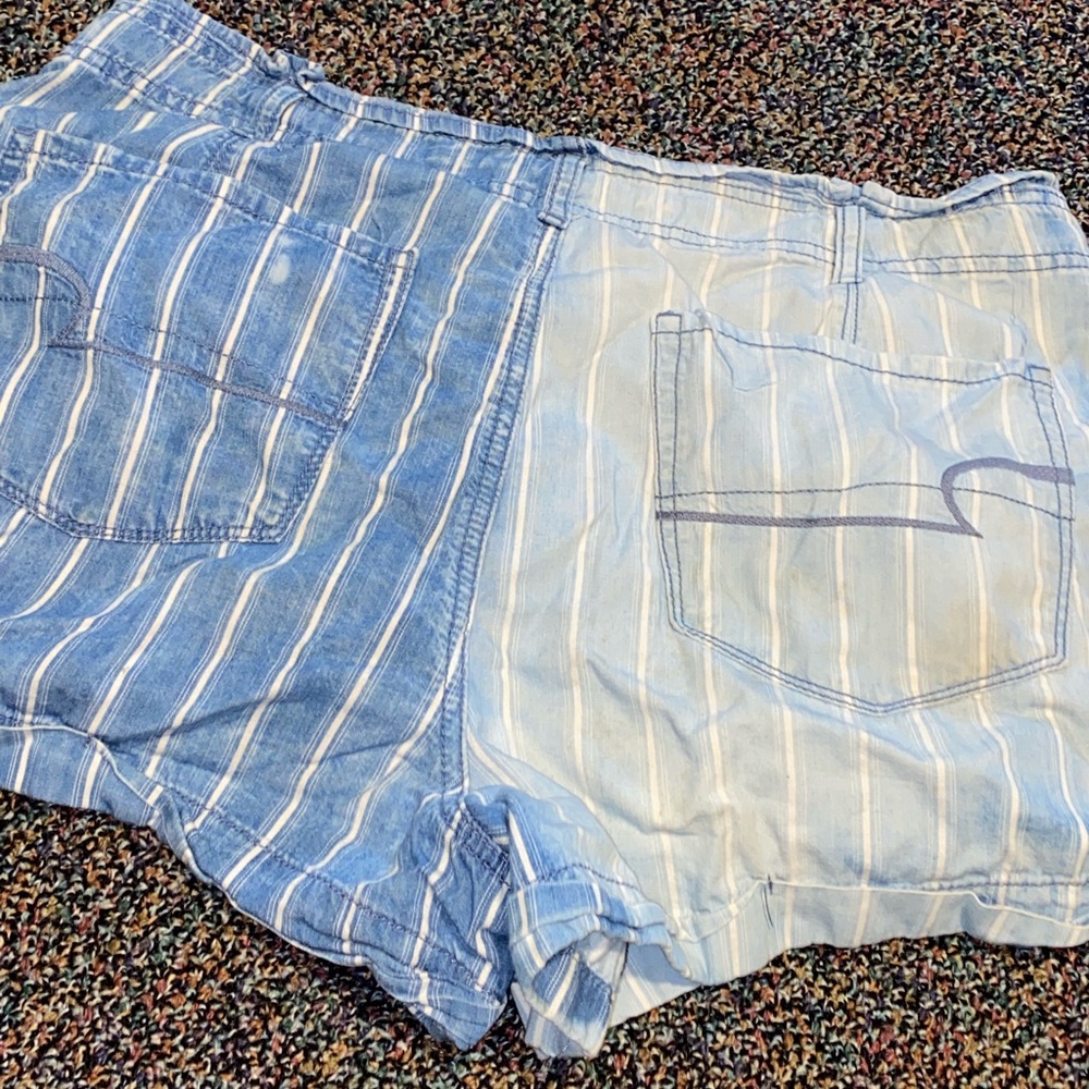 Split dye jean shorts